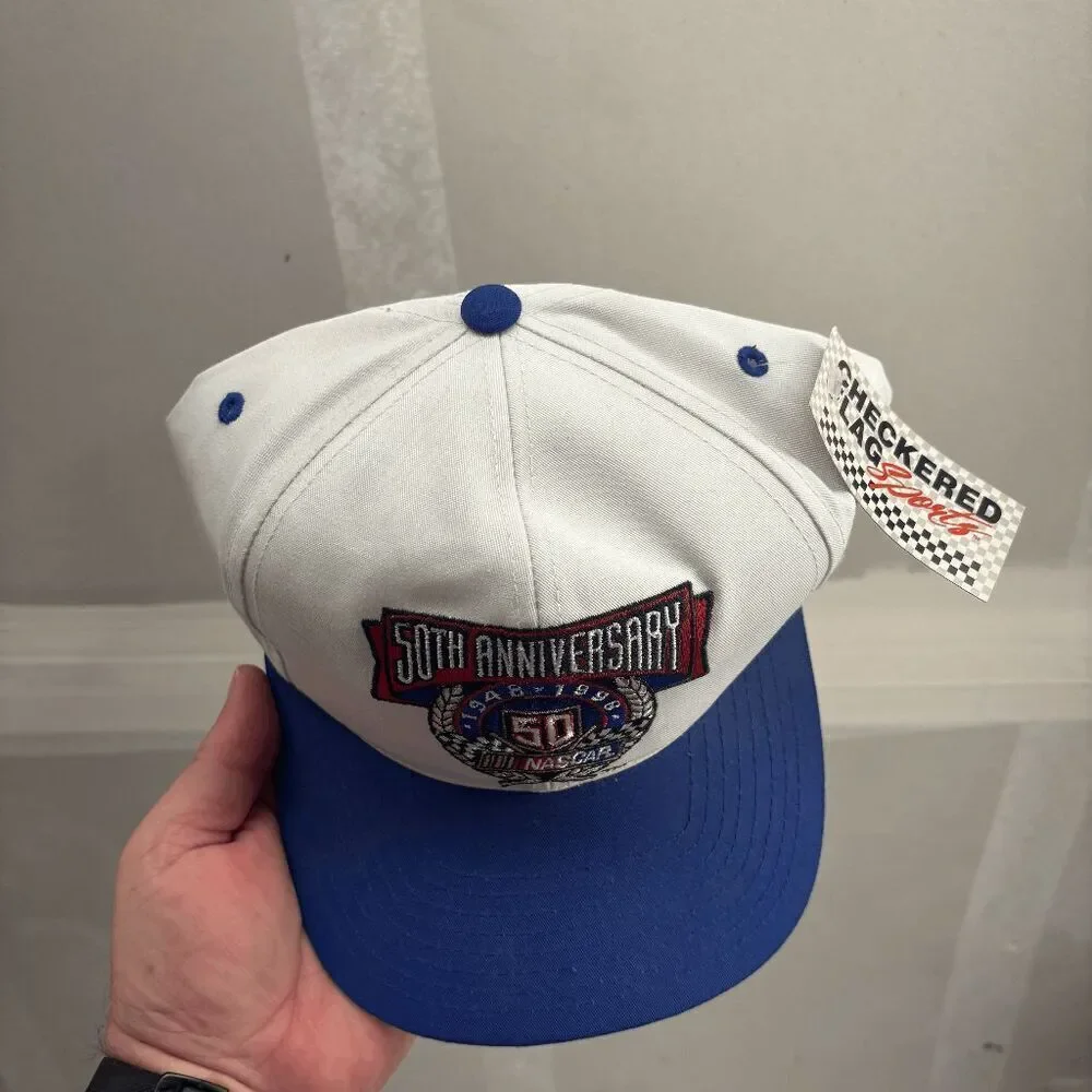 NASCAR 50th Anniversary Checkered Flag‎ Vintage Snapback Cap Hat - NWT